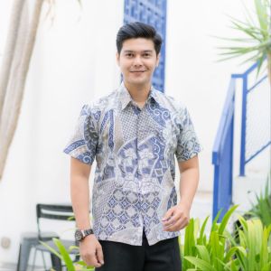 Kemeja Batik Pria Lengan Pendek Hem Batik Baju Kantor M L XL