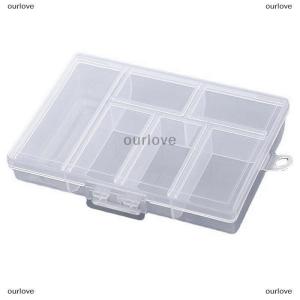 [COD] ourlove กล่องเก็บของตะแกรงขนาด6ช่องสำหรับปุ่มลูกปัดกล่องบรรจุ
