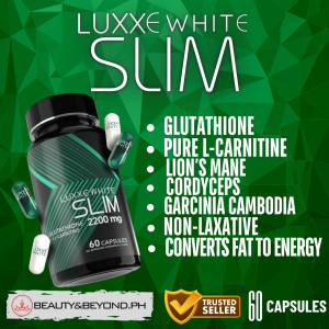 Luxxe White Slim L-Carnitine Glutathione Cordyceps Lions Mane Garcinia Cambodia 60 Capsules (2200mg)