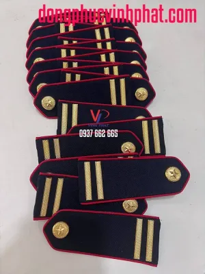 Cầu vai bảo vệ Gạch đồng đồng phục chuyên nghiệp quân hàm bảo vệ nền xanh đen đẹp sang trọng giá rẻ