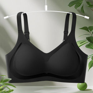 Plus Size Wireless Seamless Push Up Bra Fixed Cup Soft Comfort Anti Gravity Lift Support Back Hook Closure Smooth Back Underwear For Women