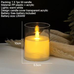 Momo Large Electric Candle LED Lights - Swinging Candle Battery Operated Flameless Candle with Glass Candles in Glass for Altar Center Table | Kandila Wholesale & Home Decor and AccessoriesHalloween Wedding Party Christmas Decoration