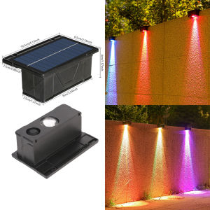2 Pack Solar Wall Lights 3 LED Solar Fence Lights Outdoor Waterproof Solar Deck Lights Wall Lights for Fence Post Yard Pathway