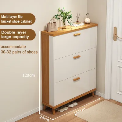 Flip Bucket Shoe Cabinet Shoe Rack Organizer Nordic Ultra Thin Slim Storage Cabinet Double Large Capacity For Hallway Organizer