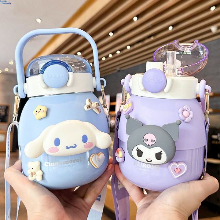 【mo8】 Sanrio Kuromi Water Cup 316 Childrens Thermos Cup Female Big 