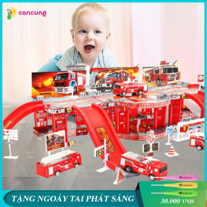 Đồ chơi trẻ em bộ đồ chơi lắp ráp mô hình xe cứu hoả cảnh sát và công trường dành cho bé đồ chơi lego phát triển trẻ em