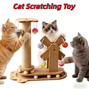 Cat Scratching Toy with Rotatable Windmill Vertical Cat Scratching Board Cat Scratching Post