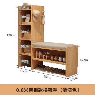 CraftedLiving SG- Solid Wood Entryway Shoe Bench with Storage Multifunctional Shoe Rack & Cabinet All-in-One