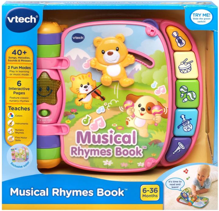 VTech Musical Rhymes Book, Pink And red toy toys Educational