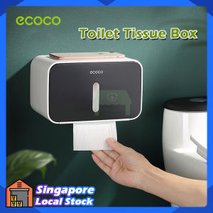 SG ECOCO Toilet Paper Holder Modern Minimalist Wall-Mounted Tissue Paper Box Compatible With Roll Paper Waterproof Kitchen Bathroom Paper Box Storage Napkin Container for Office Car Home Household Furniture Kitchen Dispenser Case Organizer Organiser