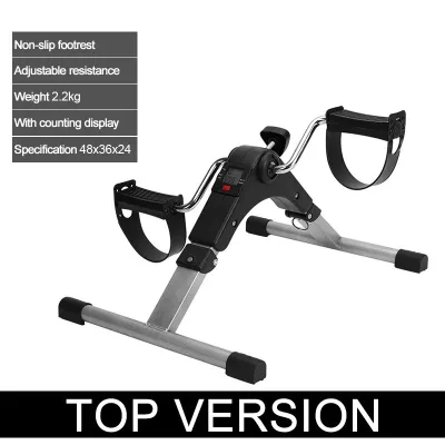 Mini Pedal Exerciser Cycle Portable Rehabilitation Bike with LCD Display Adjustable Resistance Fitness Bike for Home Workout Physical Therapy & Leg/Arm Muscle Training