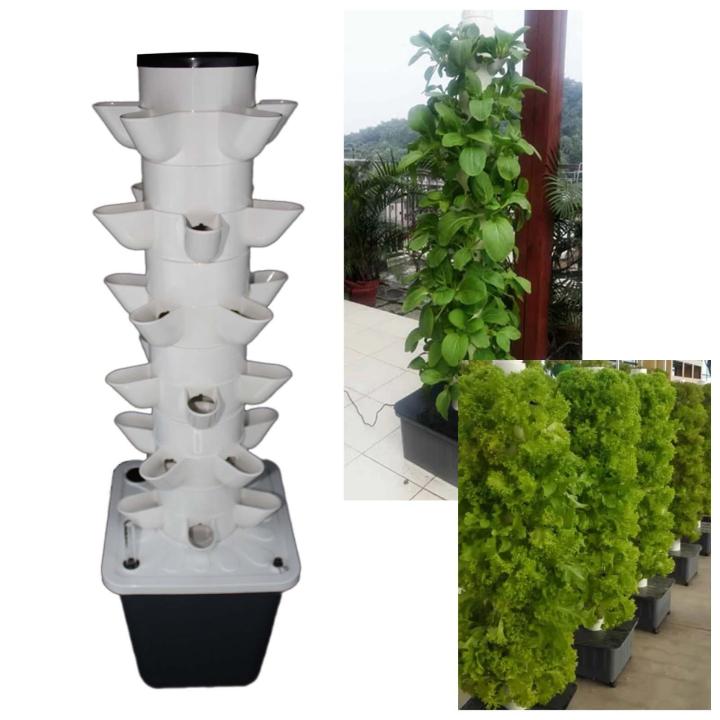 Hydroponic Stackable CCGenius Hydroponics Growing System Vegetable Tower Stackable Planter ...