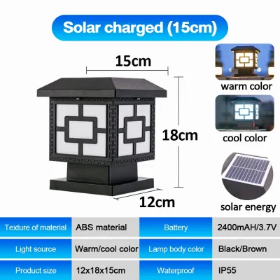 Solar Outdoor Gate Light Solar Light Outdoor Lighting Gate Lamp Waterproof Outdoor Pillar Light Lampu Pagar E27 Holder