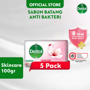 Dettol Sabun Batang Anti Bakteri Skincare 100 gr (5 Pcs) - Paket Hemat