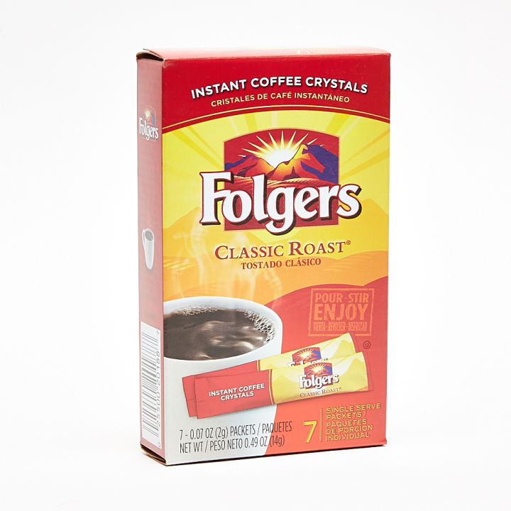 Folgers Classic Roast Instant Coffee Crystals Packets 7 x 2g | Lazada PH