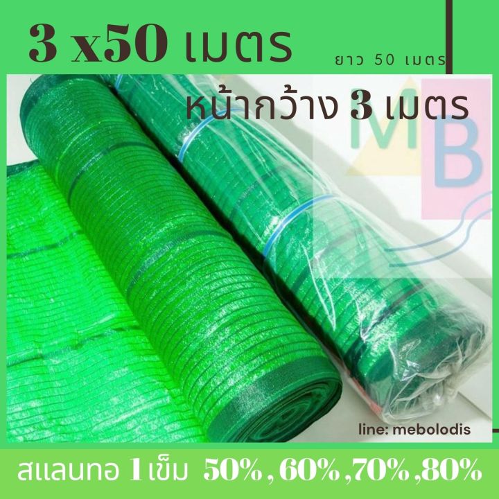 สแลนกันแดด ตาข่ายกรองแสง 80% สีดำ ขนาด 3x50 เมตร