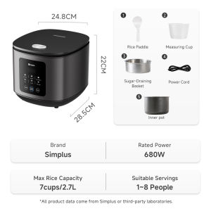 Simplus 2.7L Rice Cooker丨Low Sugar Low-Carbon丨6 Preset Programs丨24H Reservation丨Periuk Nasi DFBA008