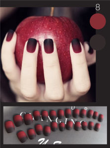 【With Glue】【Matte】24pcs Matte Nails Patch Glue Type Matte Solid Color Manicure Nail Art