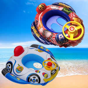 Cartoon Car Shape Baby Float Inflatable Swim Ring Float Rubber Car Swimming Ring Outdoor Life Buoy KERMODE