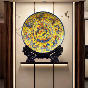 ĐĨA TRANH 9 PHƯỢNG HOÀNG - CỬU PHỤNG GỐM SỨ 26cm MẪU NGHI THIÊN HẠ TẶNG KÈM GIÁ ĐỠ