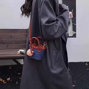 Childrens bag new autumn and winter style casual basket handbag for girls suede parent-child crossbody bag lipstick bag