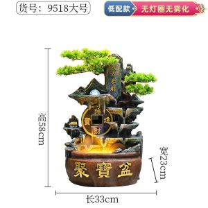 Decorative Accessories Water Fountain Indoor Water Feature Decorative Items Display Desktop Circulating Water Feng Shui Money Bowl Decoration Decorative Accessories Water Fountain Indoor