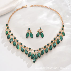 AE Direct sale from manufacturer: alloy rhinestone wedding necklace and earrings bridal wedding accessories party ladies jewelry