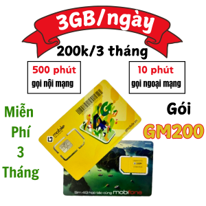 Sim 4G 5G GMobile GM200 Xài Mạng tốc Độ Cao 90GB/Tháng Gọi Nội MẠng 500 Phút + Ngoại Mạng 10 Phút Mỗi Tháng | FREESHIP - CHƯA KÍCH HOẠT