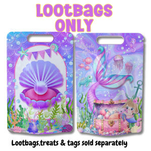 12pcs Mermaid theme Loot Box candybox Slap Bracelet Keychains Gift Tags giveaways birthday under the sea theme events