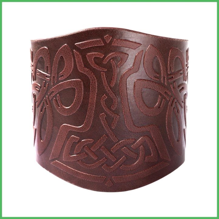 Leather Gauntlet Wristband Leather Arm Armor With Embossed Lettering ...