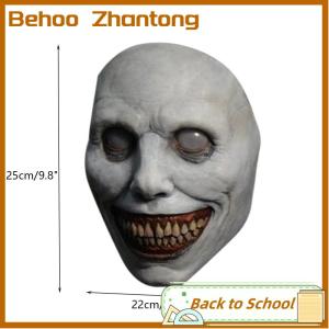 Behoo Smile Exorcism Halloween Ghost Mask Festival Bar Masquerade Haunted House Horror Mask Role Play Smile White Face White Eye Mask