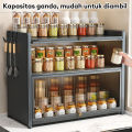 Lemari Dapur Minimalis Lemari Piring Dapur  Rak Oven Rak Microwave Rak Bumbu Dapur Stainless. 