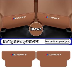 Chất Lượng Cao 2Pcs ghế xe hơi Trở Lại chống đá Mat Pad Da ghế xe hơi bảo vệ mặt sau Bìa Xe Dành phụ kiện nội thất Cho Toyota Camry 2006 2007 2008 2009 2010 2011 2012 2013 2014 2015 2016 2017 2018 2019 2020 2021 2022