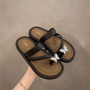 [Free Shipping] New butterfly slip-on sandals for women suitable for outdoor wear Ins-style high-end shoes versatile flat beach non-slip slip-on womens shoes for summer