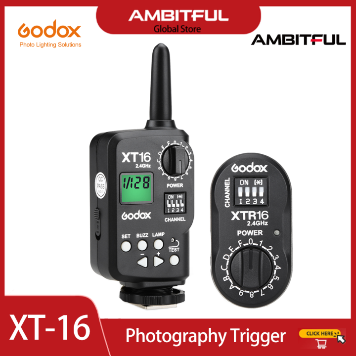 Godox XT-16 Wireless 2.4G Remote Control Flash Trigger + Receiver for Witstro Flash SK,QT,QS,GT,GS,DE,DP Series Studio Flashes