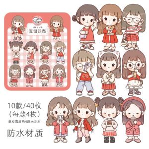 Set 40 miếng sticker hoạt hình xinh xắn trang trí sổ tay (7 mẫu) đồ chơi hình dán TELADO đáng yêu không thấm nước tiện lợi
