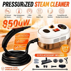 8500W Steamer Cleaner Machine 6-Speed Pressure Washer 15s Fast Heat Oil Cooker Hood Car Engine Mesin