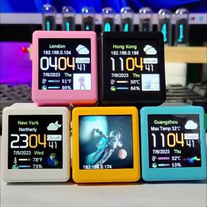 Sacesr Smart Desktop Electronic Clock WIFI Weather Station WeatherTV Digital Ornament 6K4N7