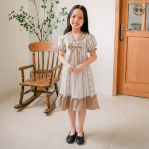 MARVES Gaeul dress Baju Anak Perempuan Bahan Lady Crush dan Crinkle Elora Motif Bunga Usia 1 hingga 14 Tahun