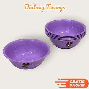 Paket Hemat Mangkok Ayam Jago Plastik Tahan Panas Anti Pecah Tebal Banyak Warna