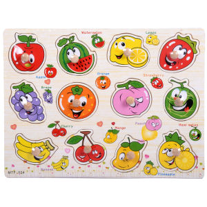 Wooden Educational Hand Grip Jigsaw Puzzle Kids & Baby Early Learning Knob Puzzle Toys