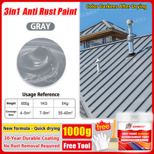 💥Free Brush And Gloves💥GOMOO Rust Converter Anti Rust Paint 1000G For Metal Primer Paint Coating Rusty Metal Steel Remover Rust And Mildew Waterproof