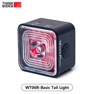 ThinkRider Smart Bicycle Tail Rear Light Auto Start Stop Brake IPX6 Waterproof USB Charge Cycling Tail Taillight Bike LED 120LM