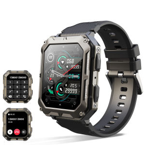 New C20 Pro Smart Watch for Men - Voice Assistant Bluetooth Wireless Call Business & Outdoor Sports IP68 Waterproof Compatible with Android & iOS