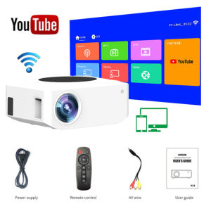 【🥇YouTube】Fintex Y2 1080P LED Portable Projectors Mini Android OS WiFi Wireless Mirroring for Phone 5000Lumens 4K Home Projectors，HDMI