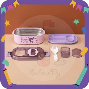 iSchoolDy Kids Cartoon Kuromi Spiderman Ultraman Astronaut Space Plastic Food Container Kotak Makan Sekolah Lunch Box