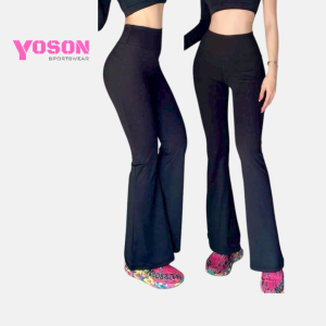 Quần Dài Thể Thao Nữ Cạp Cao Ống Loe Trơn Tập Thể Thao Gym Yoga Đi Chơi Cao Cấp