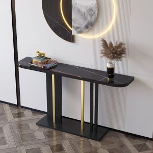 Hallway Cabinet Table Porch Console Table Long Table Hallway Console Table Side Console Table Semicircle Stone Plate malist Modern malist 玄关桌