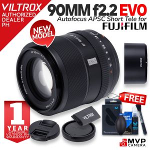 VILTROX 90mm f2.2 EVO AF Lens for Mirrorless Fujifilm APSC Fuji X FX MVP CAMERA