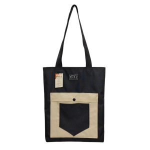 Tote Bag  Wanita Resleting Bahan Kanvas DSB 307  Model Kasual Warna Hitam